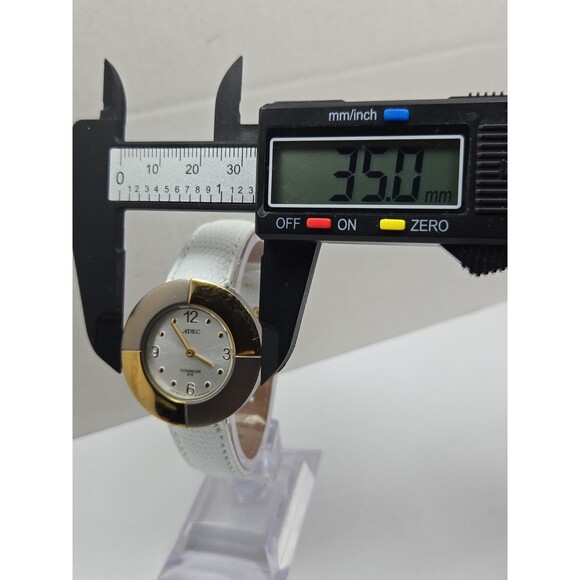 Vintage Adec By Citizen Titanium Two Tone Art Deco Quartz Watch New Battery main image 6